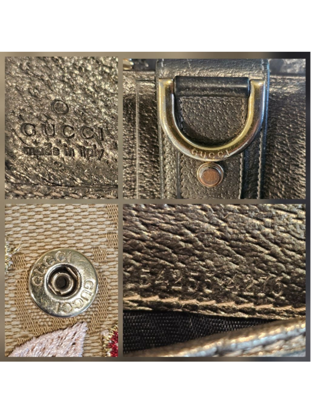 Gucci GG Monogram D-Ring Wallet w/Wristlet Strap & Patches Added - Picture 6 of 9